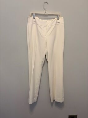 White House Black Market Cream Straight-Leg Trousers